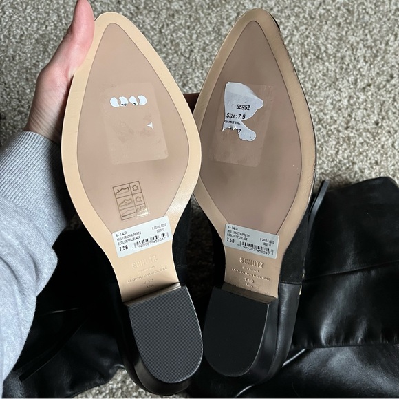 NEW Schutz Leather Tenia Overknee Boots Black 7.5 - Picture 11 of 13